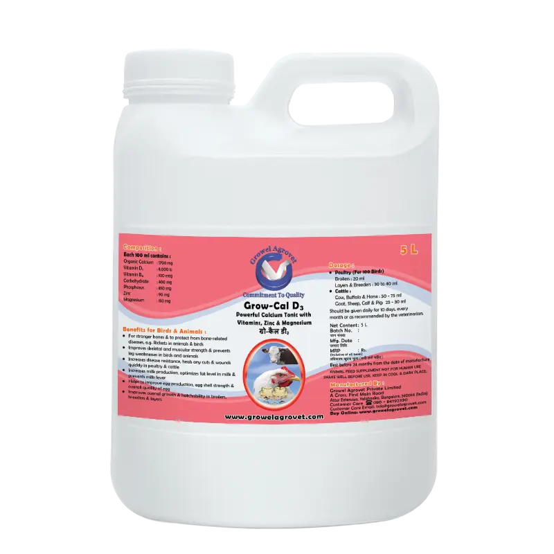 Grow - Cal D3 – A Powerful Calcium Tonic for Pet Birds with Vitamins, Zinc, and Magnesium - Image 4